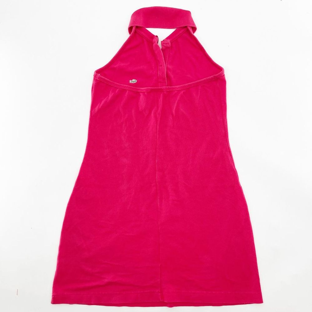 Lacoste Pink Halter Polo Mini Dress Women's Size 38 / M Mini Sleeveless Backless - Picture 2 of 5
